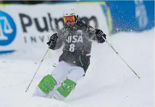  ?? MIKE EHRMANN/GETTY IMAGES FILES ?? Canadian moguls skier Andi Naude had a sixth-place finish in the season opener three weeks ago and is hoping for her first podium finish at the World Cup event in Calgary today.