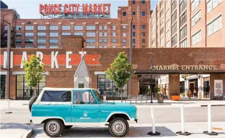  ??  ?? Leon, the 1967 classic Ford Bronco parked in front of Ponce City Market.