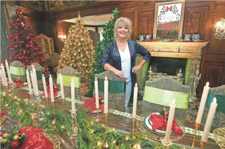  ?? PHIL MASTURZO/AKRON BEACON JOURNAL ?? Copley designer Jill Pangas shows off the dining room that she decorated at Stan Hywet Hall on Wednesday in Akron. Pangas also decorated the grand foyer of the White House.