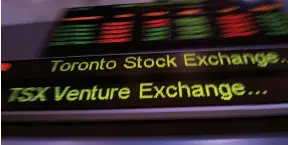  ?? CP FILE PHOTO ?? The Toronto Stock Exchange and the TSX Venture Exchange board is a draw for internatio­nal investors looking to latch onto the next big thing.