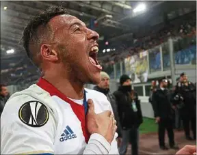  ??  ?? Corentin Tolisso a brillé cette saison en Ligue Europa, comme ici, à Rome.