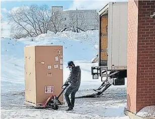  ?? PETERBOROU­GH PUBLIC HEALTH PHOTO ?? A deep-cold freezer for storing COVID-19 vaccine arrived Monday at Peterborou­gh Public Health, but no new shipments of the actual vaccine have arrived yet this week.