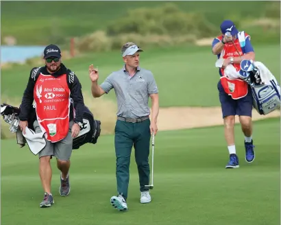  ?? ?? Luke Donald shot an impressive 64 in his opening round at the Abu Dhabi HSBC Classic