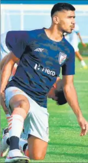  ?? AIFF ?? Ashique Kuruniyan was impressive on the left flank in India’s 2-1 win over Afghanista­n on Saturday.