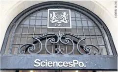  ?? ?? Sciences Po main entrance at the Institute in Paris.