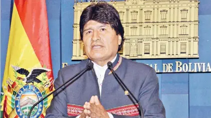  ?? EFE ?? Figura. Evo Morales inició su primera presidenci­a en enero de 2006. Su mandato actual termina en 2020.