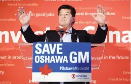  ?? NATHAN DENETTE/THE CANADIAN PRESS FILES ?? Unifor national president Jerry Dias described Tuesday’s meeting with GM senior leadership as pivotal in the battle to save jobs.