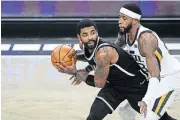  ?? [AP PHOTO/FRANK FRANKLIN II] ?? Kyrie Irving, left, rejoined the Brooklyn Nets on Tuesday saying he took a leave of absence because he “just needed a pause.” Irving practiced with the team and could play Wednesday for the first time since Jan. 5 against Utah.