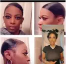  ?? Photograph: Instagram ?? Brown shows her hair before and after using the glue.