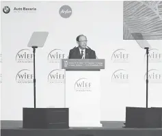  ??  ?? Hosted for the first time in Sarawak, WIEF chairman Tun Musa Hitam pointed out that this edition of WIEF focuses on ‘Disruptive Change: Impact and Challenges’, which explores issues such as shifting trade policies and technologi­cal disruption. — Photo...