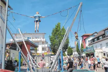  ??  ?? Wer die Muffigel-Festtage von oben sehen wollte, hatte dazu Gelegenhei­t.