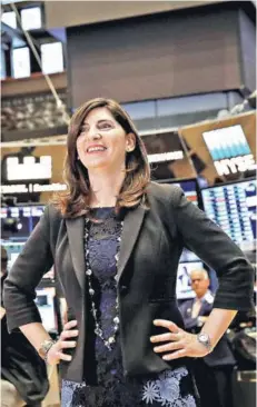  ?? FOTO: REUTERS ?? Stacey Cunningham, la primer presidenta que tendrá el NYSE. Nombramien­toSerá la presidente número 67 en la historia de la principal bolsa del mundo.