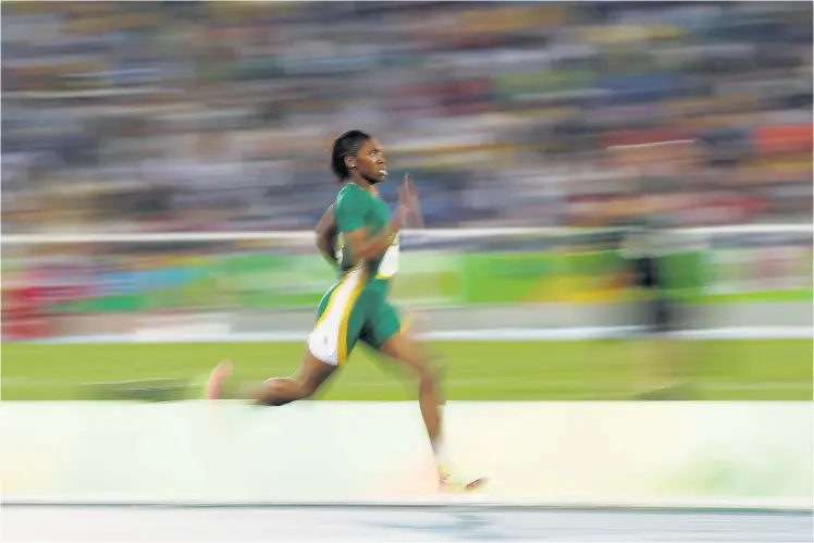  ?? Picture: Patrick Smith/Getty Images ?? FIELD FORCE Caster Semenya leads the race during the women's 800m final at the 2016 Olympic Games in Rio de Janeiro, Brazil. She went on to win comfortabl­y, bagging a personal best time and a gold medal for SA.