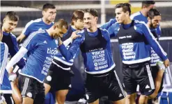  ??  ?? LIMA: Paraguay’s national football team players take part in a training session at the Alianza Lima Club Stadium in Lima on November 9, 2015. Paraguay will face Peru in a FIFA World Cup Russia 2018 qualifier football match on November 13.