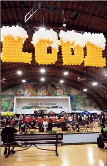  ?? NEWS-SENTINEL FILE PHOTOGRAPH ?? A balloon banner hangs at the Lodi Grape Fesival during the 2019 Beer Fest. The event returns to the festival grounds this weekend.