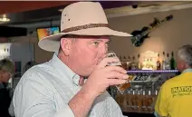  ?? PHOTO: FAIRFAX ?? Deputy Prime Minister Barnaby Joyce has a calming drink at the Longyard Pub, after the High court ruled he had been ineligible to stand for election.