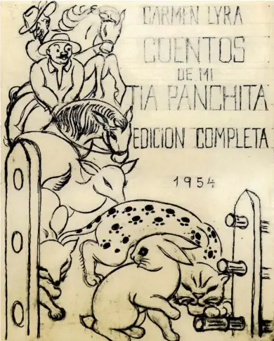  ??  ?? Este es el boceto de la portada del libro los ‘Cuentos de mi tía Panchita’ ilustrado por el artista Juan Manuel Sánchez; este dibujo es resguardad­o por el Museo de Arte Costarrice­nse. Esta edición se publicó en 1956 y es una de las más recordadas.