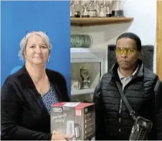  ?? Picture: SUPPLIED ?? WINNERS: Timothy Mahlangu receiving the First Prize from Sister Betty Jansen van Vuuren from the Sunshine Coast Hospice at their golf Day at the Alexandria Golf Club last Saturday