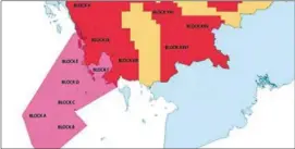  ?? SUPPLIED ?? A map shows Cambodia’s six offshore blocks.