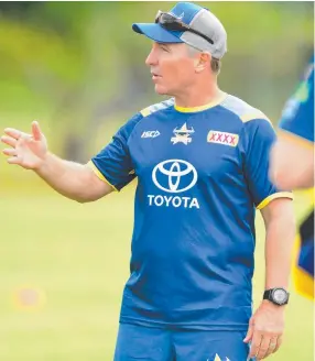  ?? MIGHTILY IMPRESSED: Coach Paul Green at pre- season training. Picture: EVAN MORGAN ??