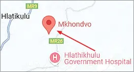  ?? (Pic: GoogleMaps) ?? An arrow showing where Mkhondvo is located.