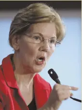  ?? AP PHOTO ?? OPTIONS OPEN: U.S. Sen. Elizabeth Warren has said she will consider a run for president after the November vote on her re-election.