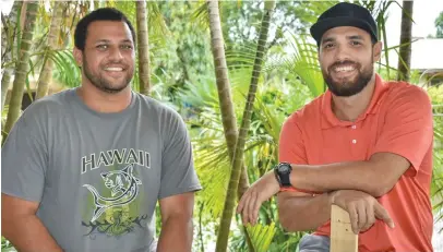  ??  ?? Kitione Pickering and Tevita Soro, founders of Pipe Dreams, in Nadi.