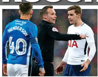  ?? GETTY IMAGES ?? Baffling: players were confused during Spurs’ replay with Rochdale