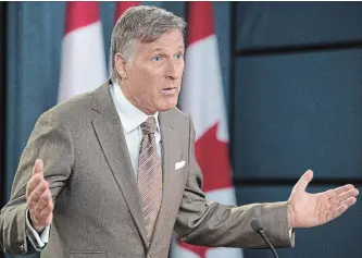  ?? ADRIAN WYLD THE CANADIAN PRESS ?? Maxime Bernier speaks about his new political party during a news conference in Ottawa on Friday.