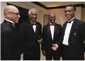  ?? ?? Dr Archibald Campbell (right) at the 2019 Awards Banquet with from left, Sixto Coy, ICAJ President, Hon Adrian Strachan, 2019 Awardee and Raymond Campbell, Immediate Past President of ICAJ.