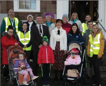  ??  ?? The Mayor of Tralee Cllr Graham Spring and Mayor of Kerry Cllr Norma Foley who started the Tralee Red Cross Healthy Steps on Sunday at The Ashe Memorial Hall Tralee