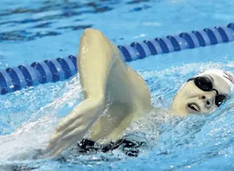  ?? MICHAEL PEAKE/POSTMEDIA NETWORK ?? Martha McCabe was one of Canada's Olympic swimmers practicing at the Pan Am pool in Scarboroug­h before heading to Rio on Monday.