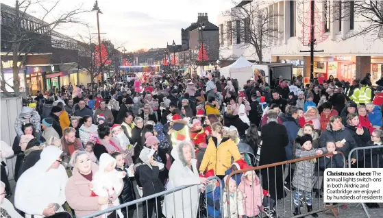  ??  ?? Christmas cheer The annual lights switch-ons in both Airdrie and Coatbridge are enjoyed by hundreds of residents