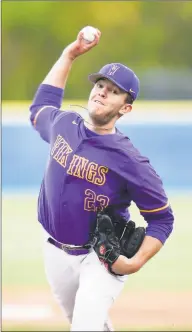  ?? Matthew Brown / Hearst Connecticu­t Media ?? Former Westhill pitcher Montana Semmel delivers a pitch against Stamford in 2019.