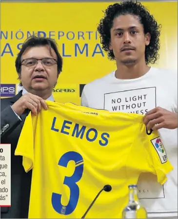  ??  ?? SE PRESENTÓ. Mauricio Lemos, nuevo central amarillo.