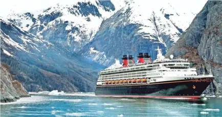  ?? KENT PHILLIPS ?? The Disney Wonder sails in Alaska in 2019. This year, several cruise lines have delayed or canceled their seasons