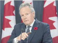  ?? ADRIAN WYLD THE CANADIAN PRESS ?? Bank of Canada Governor Stephen Poloz took it upon himself to raise concerns about transition risks as climate change grows.