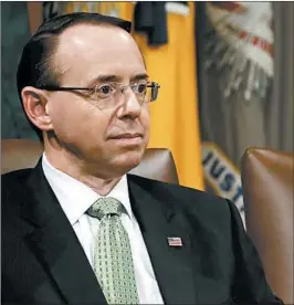  ?? MARK WILSON/GETTY ?? Right-wing anger has settled on Deputy Attorney General Rod Rosenstein, a Republican.
