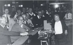  ??  ?? Mrs Clat in the bar of the Sawyers Arms in the 1980s.