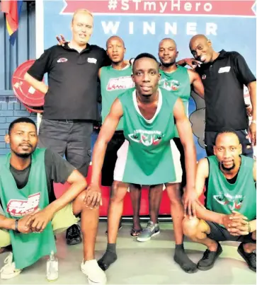  ??  ?? The winning Empangeni team - (back) Daniel Botha, Nathi Mkhabela, MK Mjadu, Siya Masuku; (front) Clinton Luthuli, Michael Langa and Lucky Dube