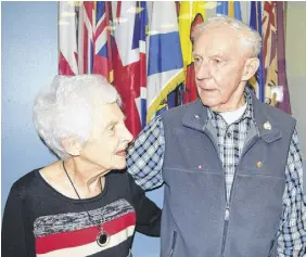  ?? FRAM DINSHAW/ TRURO NEWS ?? Ken Welton enjoys a light-hearted moment with his friend Nikki Mackenzie at the Truro Legion on March 9.