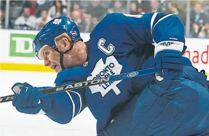  ?? DAVE SANDFORD GETTY IMAGES FILE PHOTO ?? Former captain Mats Sundin racked up 987 points as a Leaf, at a pace that suggests the current core could pass him down the road.