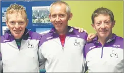  ?? ?? Damien Holian, Tom Blackburn and Willie O’Donoghue - Munster club silver medalists at the Munster Masters in Clarecastl­e.