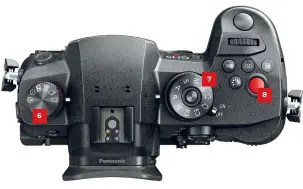  ??  ?? A locking button set into the top of the mode dial prevents accidental changes. The record button’s metallic red makes it stand out visually – but it’s not so easy to find by feel. The drive mode dial has positions for the GH5 II’s single shot, burst mode and self-timer modes, plus 6K Photo modes.