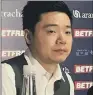  ??  ?? DING JUNHUI: Sheffield-based honorary Yorkshirem­an is ranked No 4 in the world of the green baize.