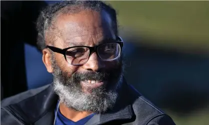  ?? Photograph: Rich Sugg/AP ?? Kevin Strickland, 62, managed a smile while talking to the media after his release from prisonon Tuesday.