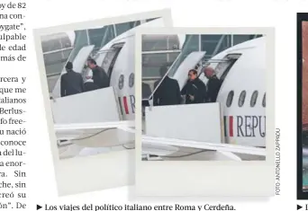  ??  ?? Los viajes del político italiano entre Roma y Cerdeña.