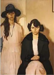  ??  ?? Le due ragazze, olio su tela realizzato da Giannino Marchig nel 1918.