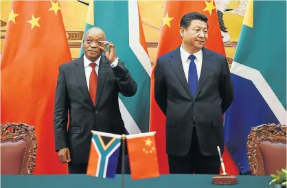  ?? Picture: GETTY IMAGES ?? GLOBALISAT­ION NOT THE PROBLEM: President Jacob Zuma with Chinese President Xi Jinping during a visit to Beijing in 2014