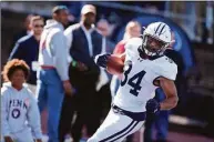  ?? Yale Athletics ?? Yale freshman running back Joshua Pitsenberg­er was selected as the Ivy League Rookie of the Year after helping the Bulldogs (8-2, 6-1 Ivy) to the league title this past season.
